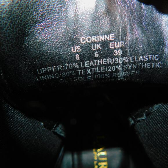 Ralph Lauren Womens Corinne Lug Sole Gold Distressed Metallic Booties Size 8 - Picture 10 of 10